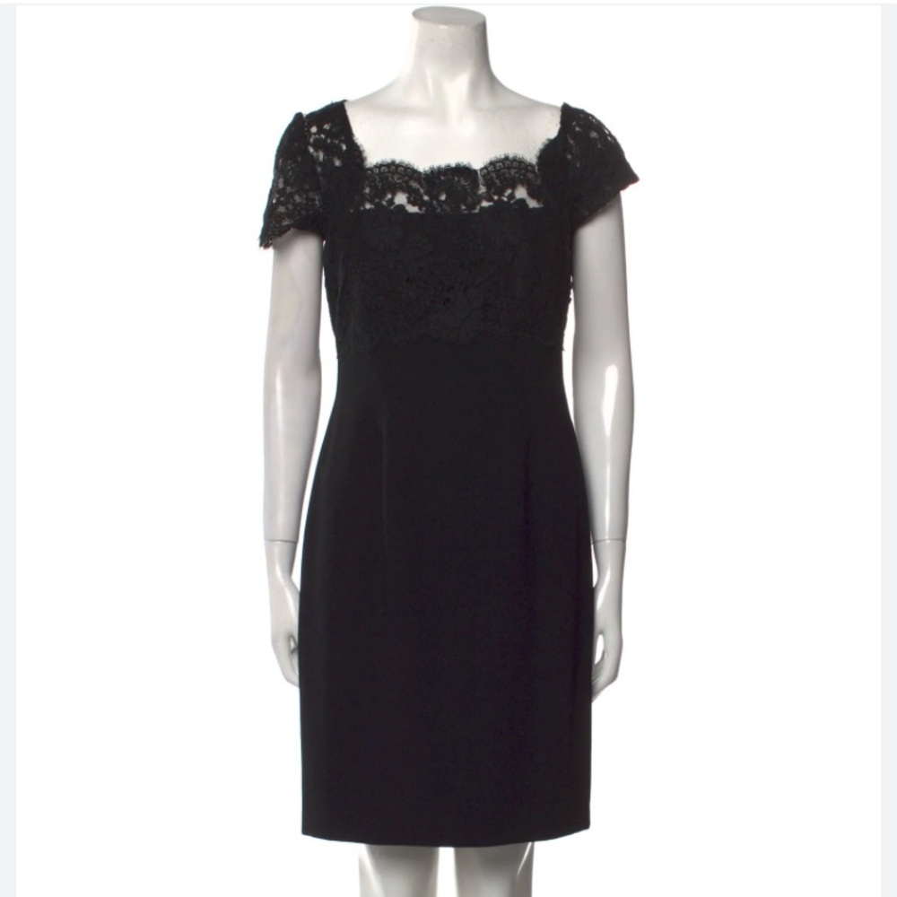 Vintage Carmen Marc Valvo Lace Cap Sleeve Dress Sz 12